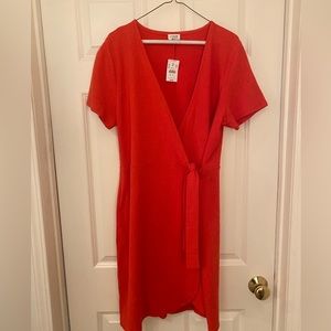 J crew red wrap dress